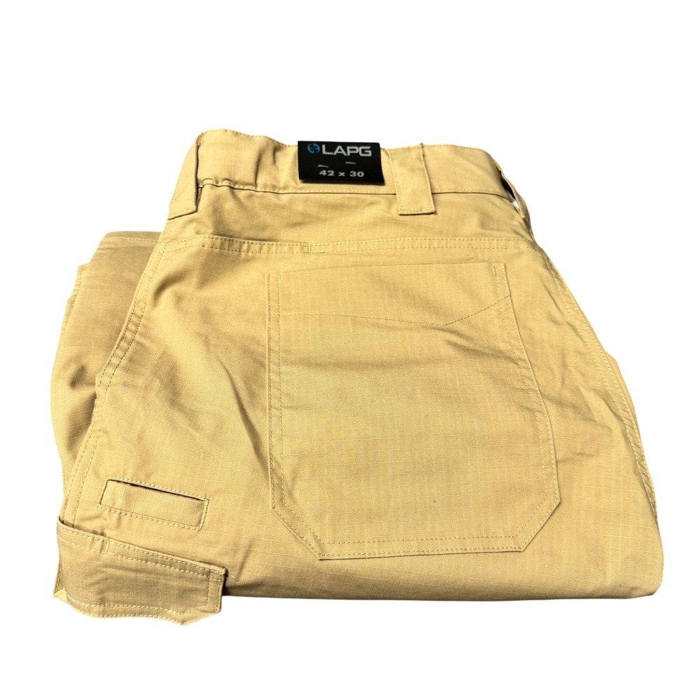 LAPG Tactical Pants Mens 42x30 ACTUAL Battle-Rattle Stretch Khaki Tan Cargo NEW